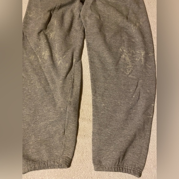 Hanes Premium Sweatpants Adult Medium Gray Paint Stained - Picture 2 of 6